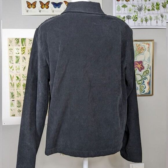 Vintage 90s First Option Suede Look Jacket Cottagecore Patchwork Medium Petite - Picture 12 of 14